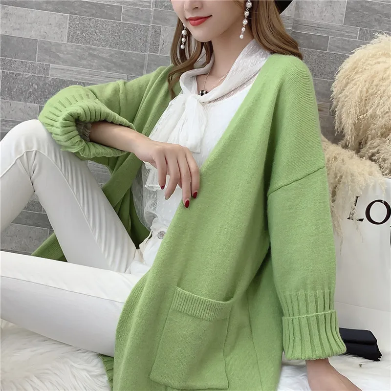 Best Price 2020 photo new loose, medium length, large size, fashionable, simple and large cardigan coat 68 -- 1 / F, 11 rows, 3 shelves