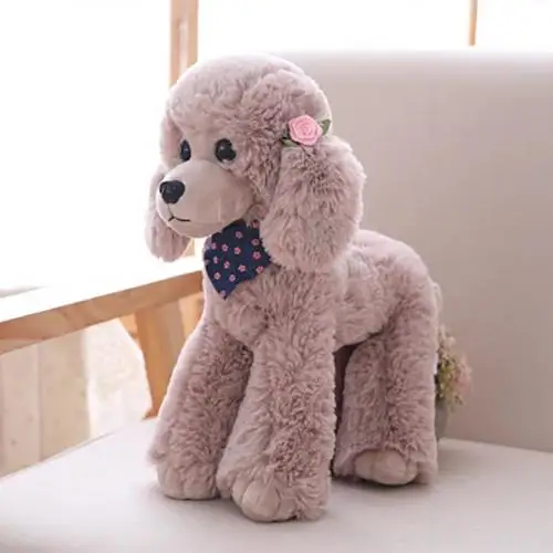 Camel40cm Плюшевая Реалистичная плюшевая собака, животное, кукла, мягкая игрушка, подарок, кресло, диван, Декор, удобная Милая имитация собаки, короткая плюшевая кукла - Цвет: Camel40cm