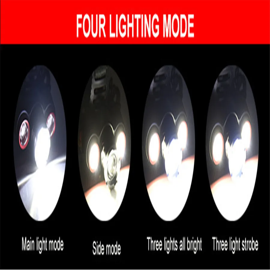 Outdoor headlight 8500Lm XML T6 + 2R5 3 LED rechargeable 18650 waterproof light USB interface night riding lights 35A5 (3)