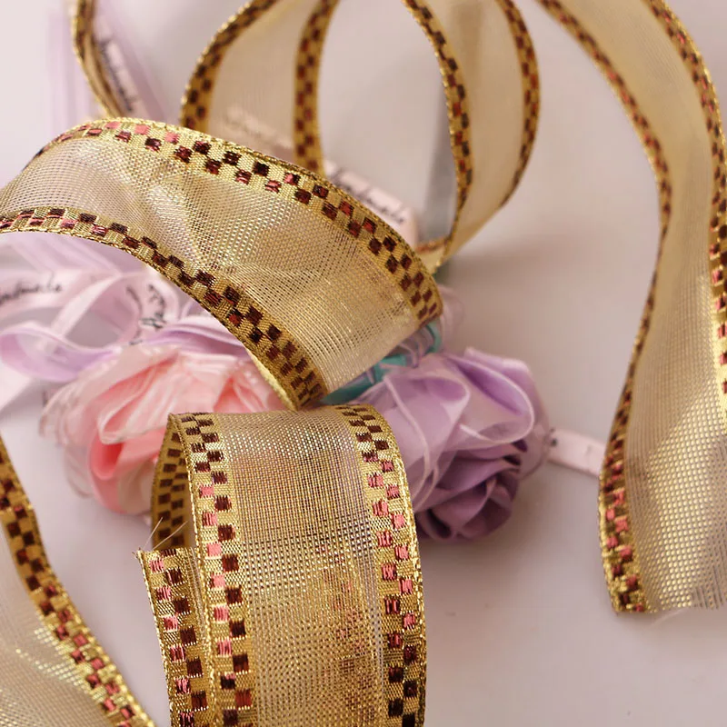 6cm 5yard 6 см, 5 ярдов, аксессуары для творчества, лента с проволочным краем, Жесткая сетка, лента, красная лента, декоративная подарочная коробка с деревом, упаковка с бантом - Цвет: 6cm 5yard