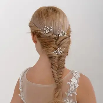 

TOPQUEEN Bridal Flower Hair Clips Wedding Bridal Hair Clip Comb Bridal Crystals Pearl Hair Clips Wedding Tiara HP57-S