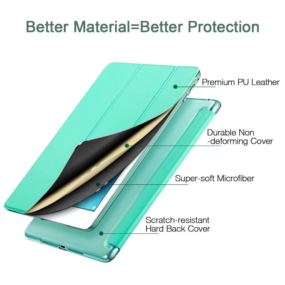 Чехол для iPad Air 2, ESR ура Цвет PU+ прозрачный PC задняя Ultra Slim Light Вес устойчивое к царапинам корпус для iPad Air 2 6 Gen