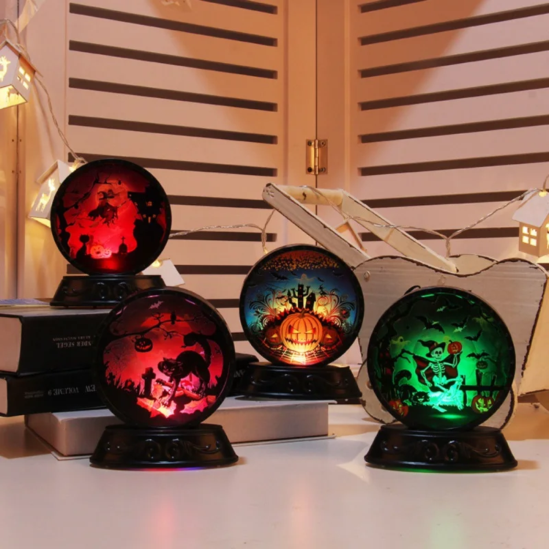 Halloween Decorative Lamp Battery Operated Desktop Night Light For Indoor Festive Home Bar Store Decoration Holiday Lighting