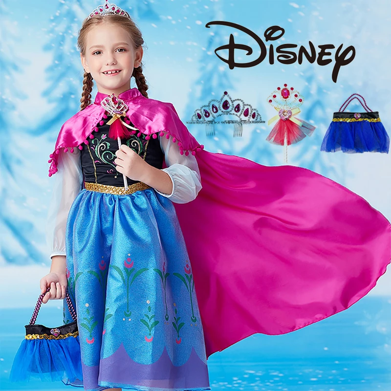 Платье Принцессы Disney Холодное сердце для девочек костюм косплея на день рождения