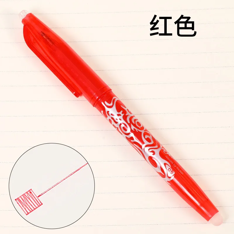 1pcs Orange Erasable Ballpoint Pen Refill Rod Washable Handle Ballpen Blue Black Ink School Office Writing Stationery - Цвет: 334