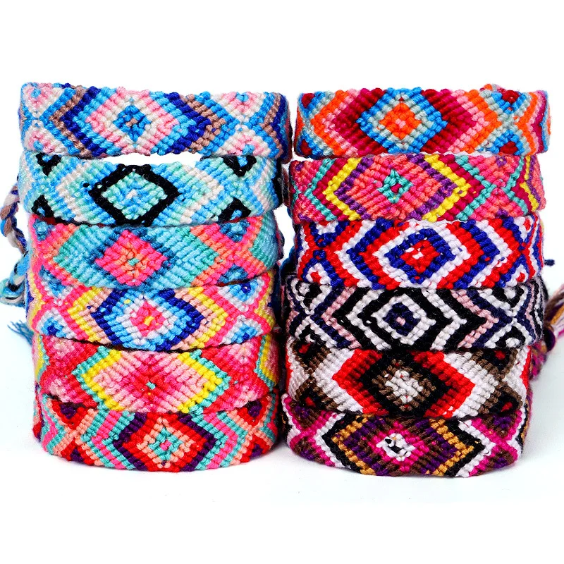 Boho сглаза многоцветный ручной тканый браслет дружбы для женщин и мужчин с узлом ручной работы Wayuu шикарный пляжный серфинговый ювелирный подарок