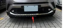 1 sztuk ABS Chrome zderzak przedni pokrywa osłonowa odlewnictwo dla Toyota C-HR CHR C HR 2016 2017 2018 akcesoria samochodowe stylizacja z logo tanie tanio Bay Wan Yi yang 1inch Chromowa stylizacja