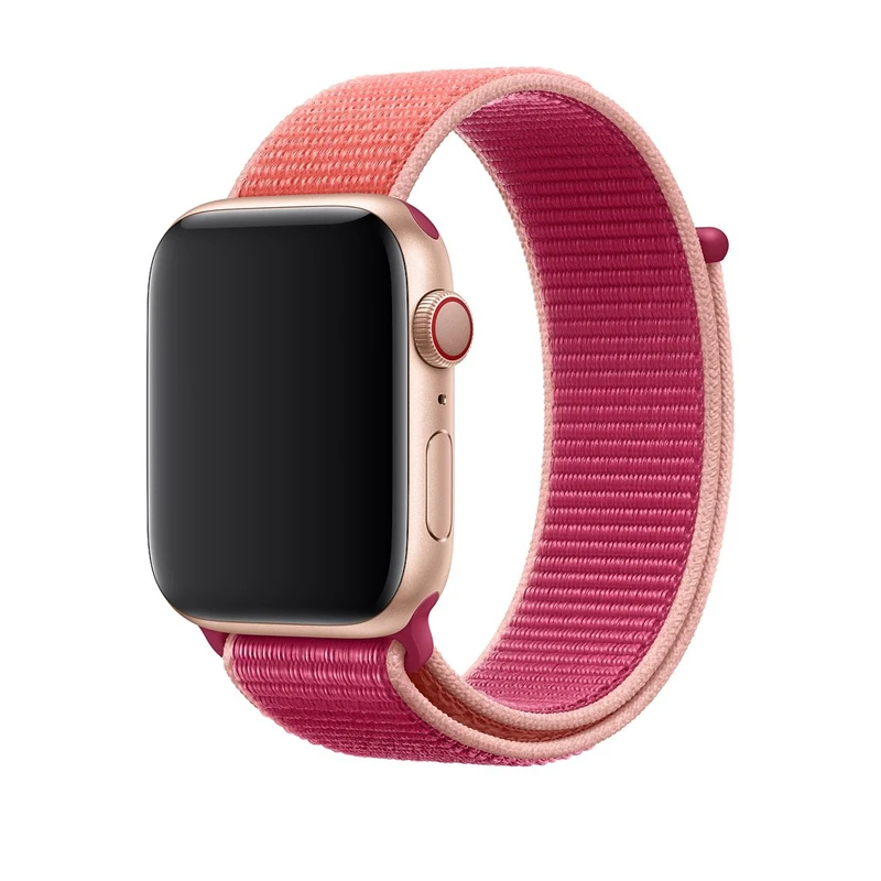 Цвет спортивные тканый нейлоновый ремешок для наручных часов Apple Watch 5 44 мм 40 мм наручные браслет ремень нейлоновый ремешок для наручных часов iWatch 1/2/3/4/5, 42 мм, 38 мм - Цвет ремешка: Pomegranate