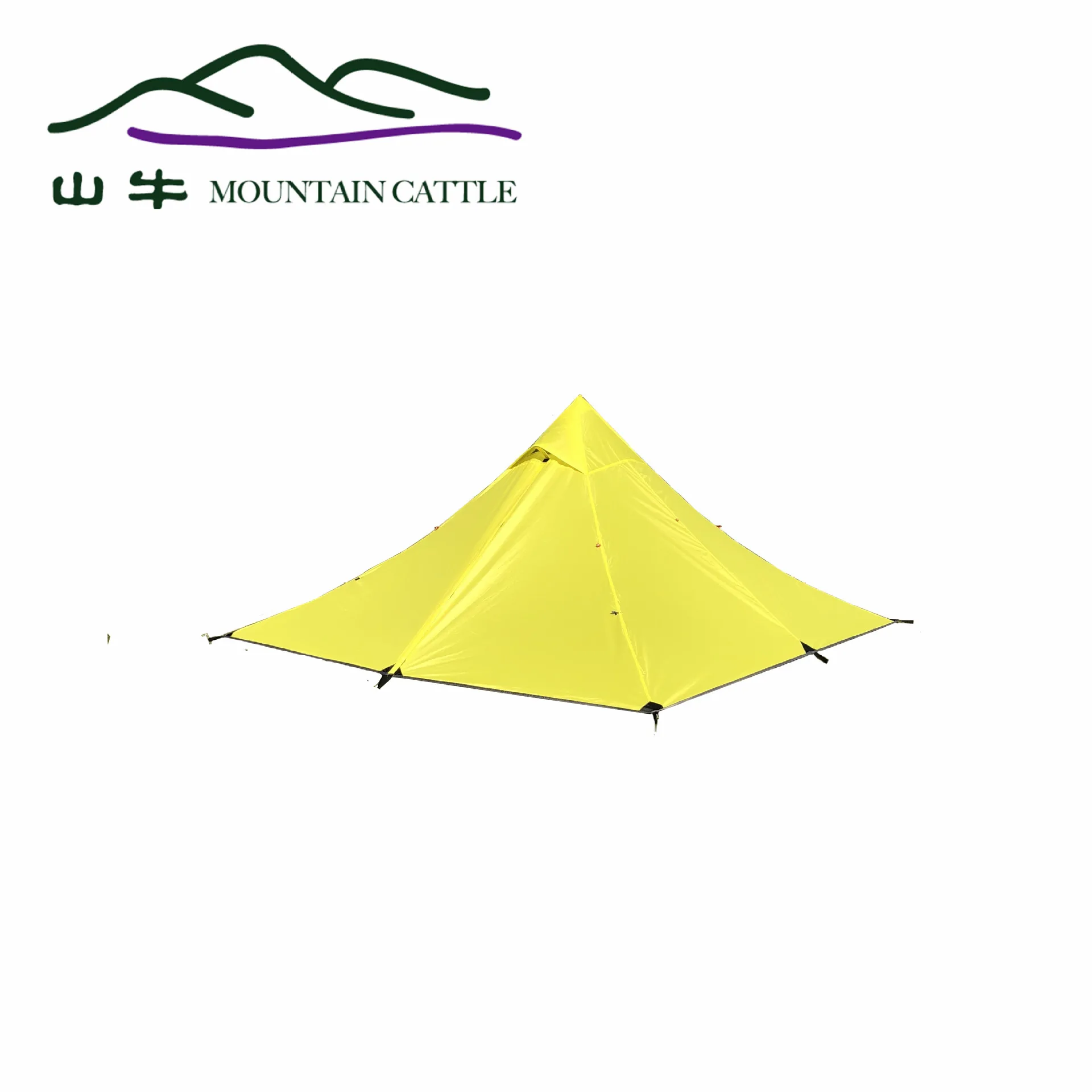 

Mountain Cattle Tower Double 2 People Customizable Rod-Less Portable Camping a Pyramid Tent Ultra-Light Outdoor Equipment Campin