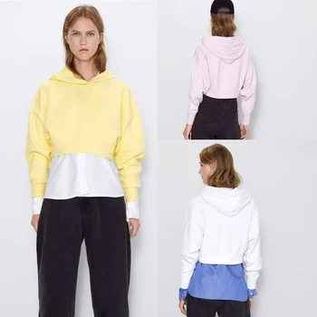 

ZA Tops Knit Korean Women Hoodies Fashion 2019 Female Long Sleeve Sweashirts Candy Colors Streetwear Pullovers Gifts Wholesale