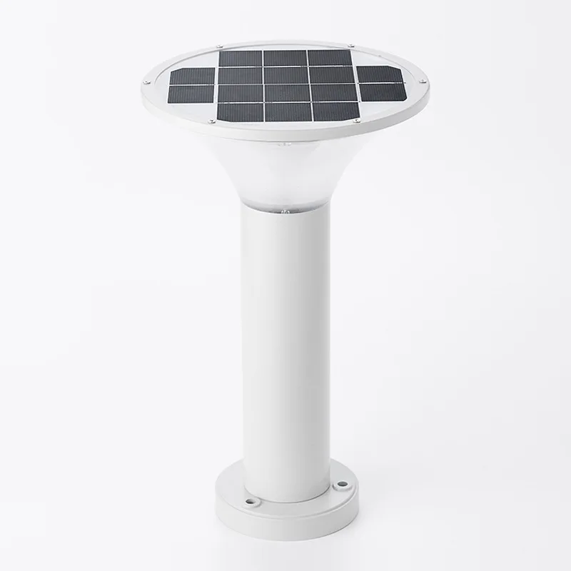 H340mm-Round Для подсветки газона с питанием от солнечной панели лампа современный простой сад свет для дорожка для парковки освещение украшение алюминиевый наружный световой столб IP65 водонепроницаемый - Испускаемый цвет: H340mm-Round