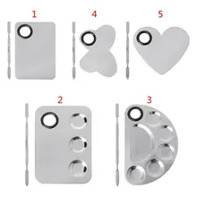 Нержавеющая сталь палитра краски лоток смешивания стержень шпатель набор для ногтевого искусства питания школьные принадлежности акварельные масляные краски ing макияж