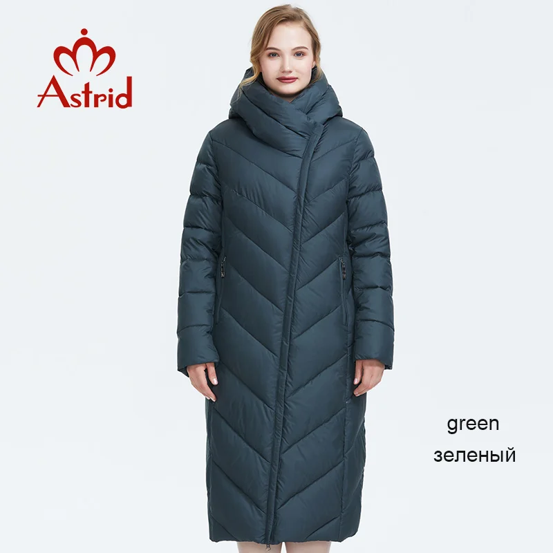 Astrid Зима новое поступление пуховик для женщин с капюшоном свободная одежда верхняя одежда высокое качество толстый хлопок длинная и модная AR-7053 - Цвет: 307 green