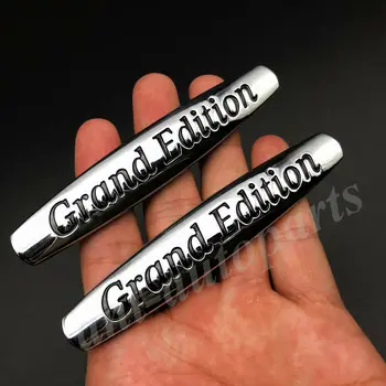 

2pcs Metal Chrome Grand Edition Car Fender Emblem Badge Decals Sticker V12