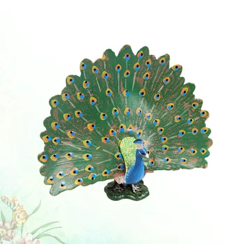 

1Pc Imitated Peacock Model Lifelike Plastic Funny Delicate Desktop Adornment Static Model Toy