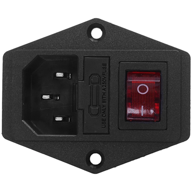 

3 Pin IEC320 C14 Inlet Module Plug Fuse Switch Male Power Socket 10A 250V