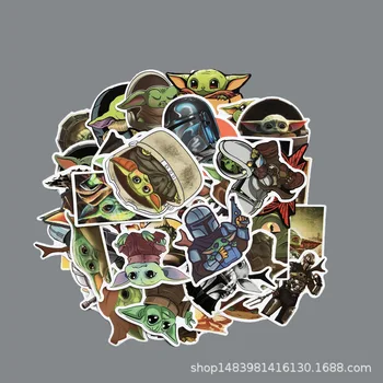 

125PCS The Mandalorian Baby Yoda Stickers Waterproof Laptop Moto Skateboard Luggage Guitar Furnitur Decal Toy Star Wars Stickers
