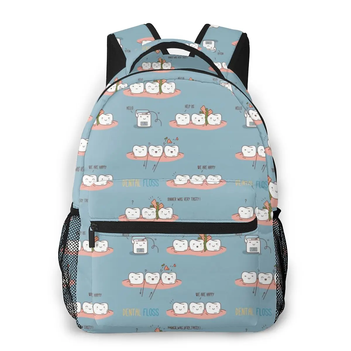 

NOISYDESIGNS Cute Teeth Pattern Backpack For Women Shoulders Bag Students School Bags okul cantalari Zipper Rucksack Mochila