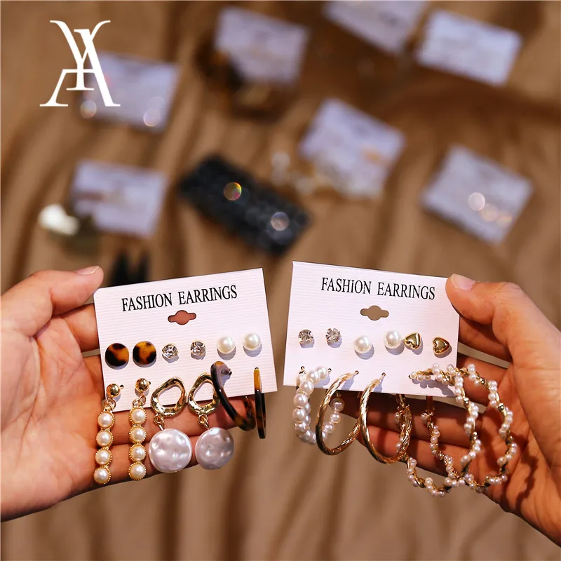 Модные серьги-подвески с искусственным жемчугом для женщин Смешанные Круглые