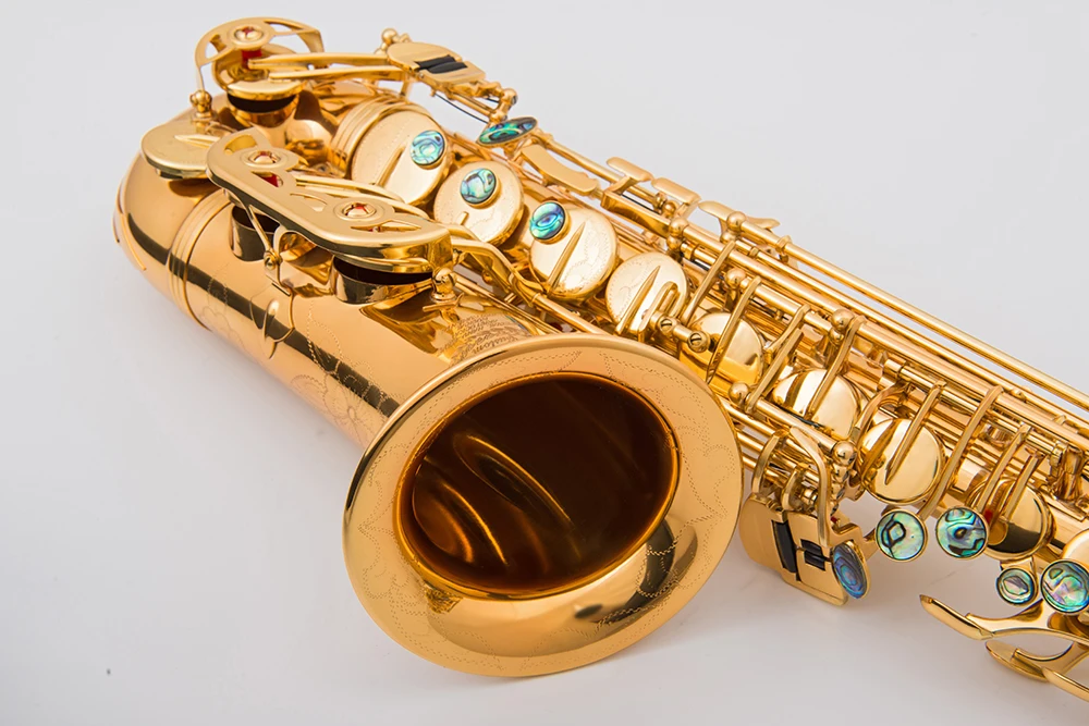 Классический золотой альт-саксофон высокого качества NAIPUTESI NT-802 электрофоретическая краска золотой Латунный альт-саксофон с индивидуальными именами