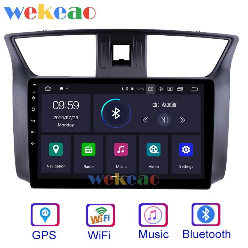  Wekeao Touch Screen 10.1'' Android 9.0 Car Radio Automotivo Car Dvd Player For Nissan Sentra Androi