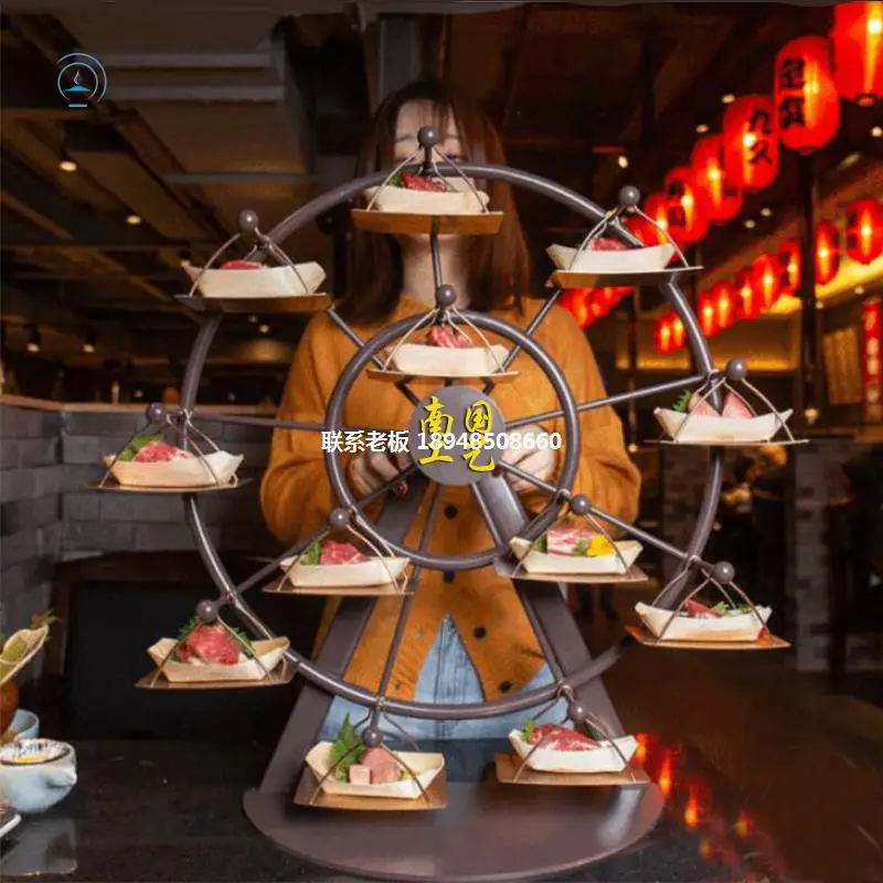 

Customized rotating ferris wheel creative barbecue pendulum lipstick display rack hot pot buffet dessert shop bread showcase