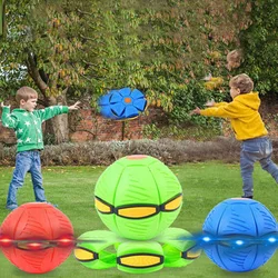 Balle volante ovni à lancer plat, avec lumière LED, jouet pour enfant, jeu de basket Ball en plein air, pour le jardin 