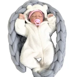 Cesta de invierno para dormir de bebé, bolsas de hilo grueso de punto para niños de 0 a 1 años, ropa de cama para recién nacidos