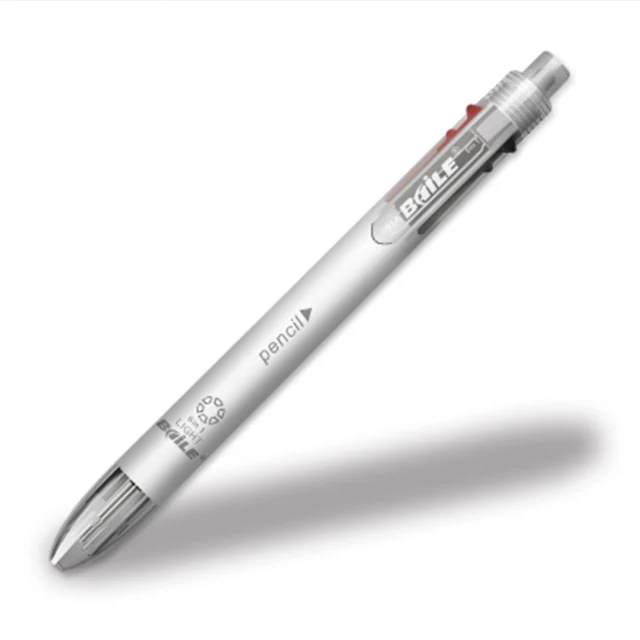 5-in-1 Kugelschreiber Mit Druckmechanismus – 4 Farben + Bleistift, 0,5 Mm, Mit Radiergummi, Für Schule & Büro