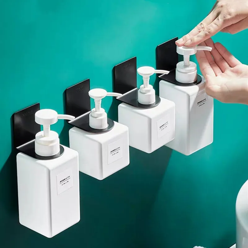 Bathroom Shampoo Shelves Stainless Steel Shower Gel Holder Hand Soap Dispenser Organizer Punch-free Fashion Black Kitchen Shelf