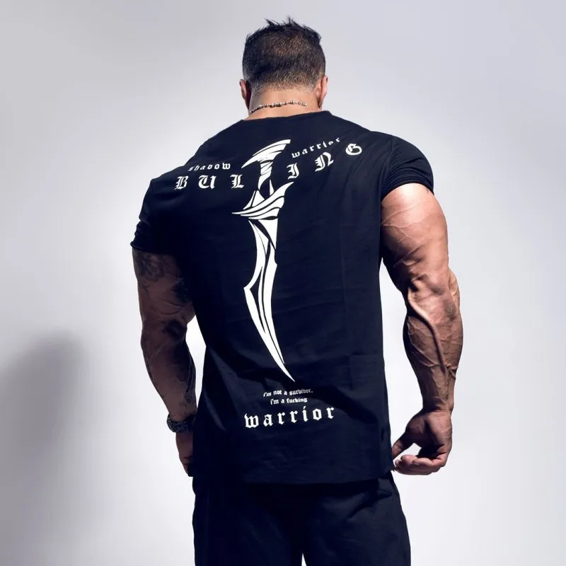 shirt 2021 New Summer gym T-shirt large-type brand T-shirt Man shirt Bodybuilding Fitness quick-drying Short Sleeve Running T-shirt funny shirts for men