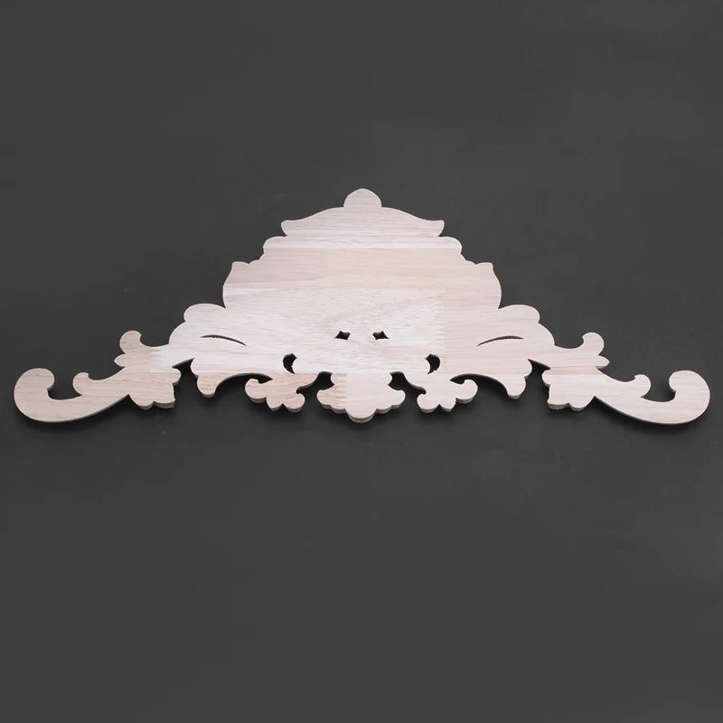 1X Rubber Wood Carved Applique Retro Furniture Craft Decor 38*15*1.2cm