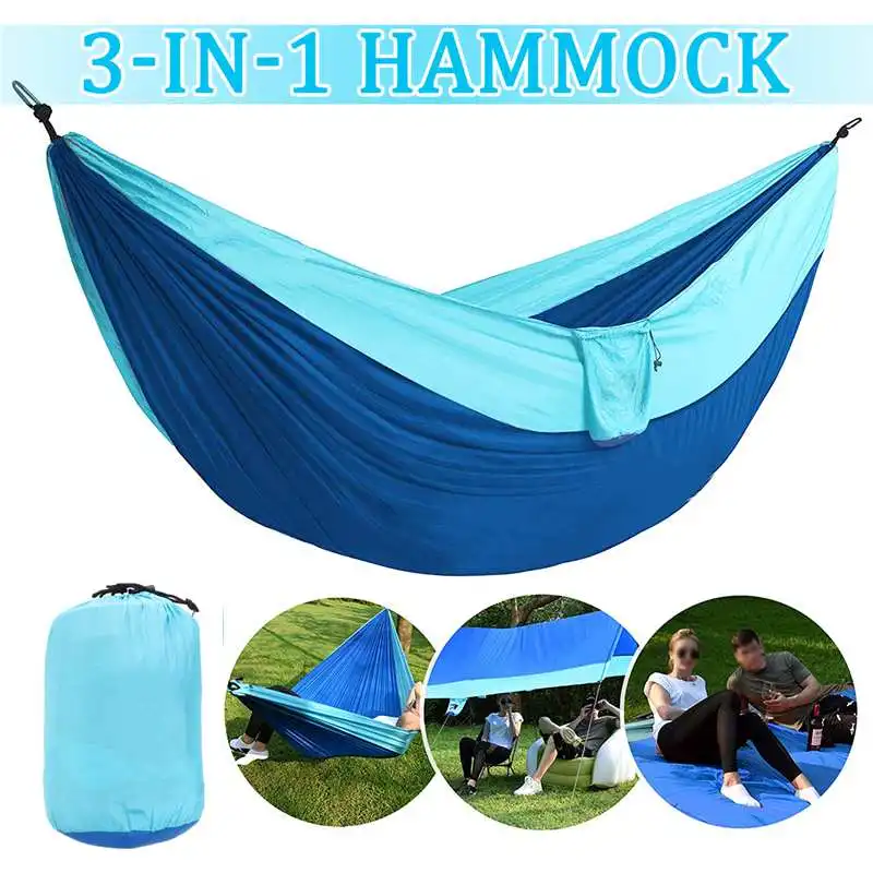 

3 In 1 Multi-function Hammock Hanging 300x200CM Sleeping Bed Swing Outdoor Camping Tent Sunshade Mat Picnic Mat Travel 2 Persons