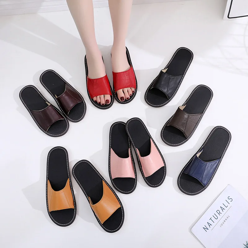 

New Style Summer Sheepskin Qualitative Slipper Korean Style Couples Wear-Resistant Sheepskin Sandals Indoor Household