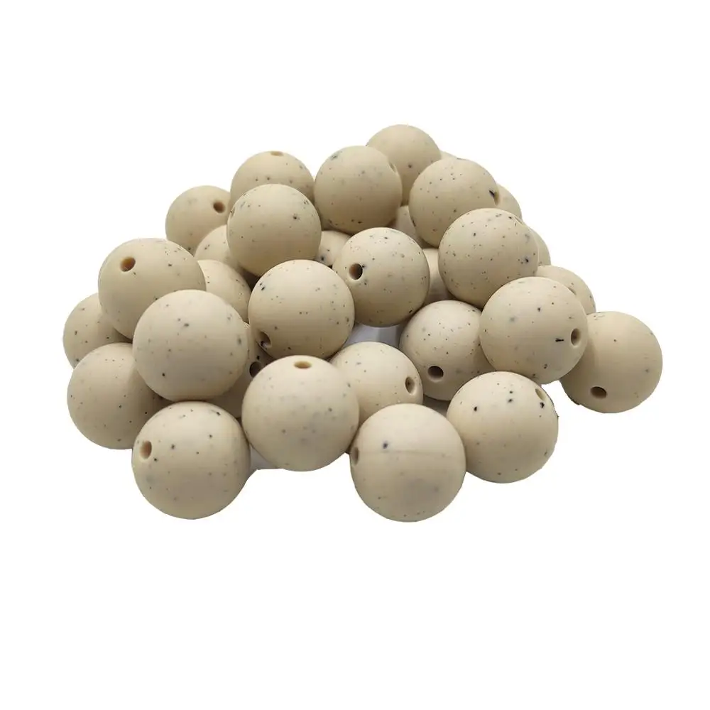 Food Grade Silicone Round Pearl Bead 12/15mm Baby Silicone Teether Necklace Toy DIY Pacifier Chain Care Baby Teething Product