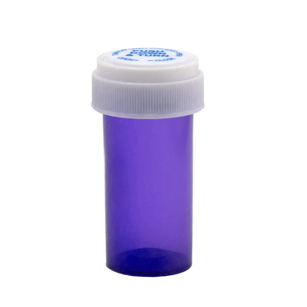 HORNET, 13 Dram, контейнер для флаконов с пуш-апом и поворотом, акриловый пластиковый контейнер, контейнер для таблеток, чехол для бутылки, контейнер для трав, карманный размер - Цвет: Purple