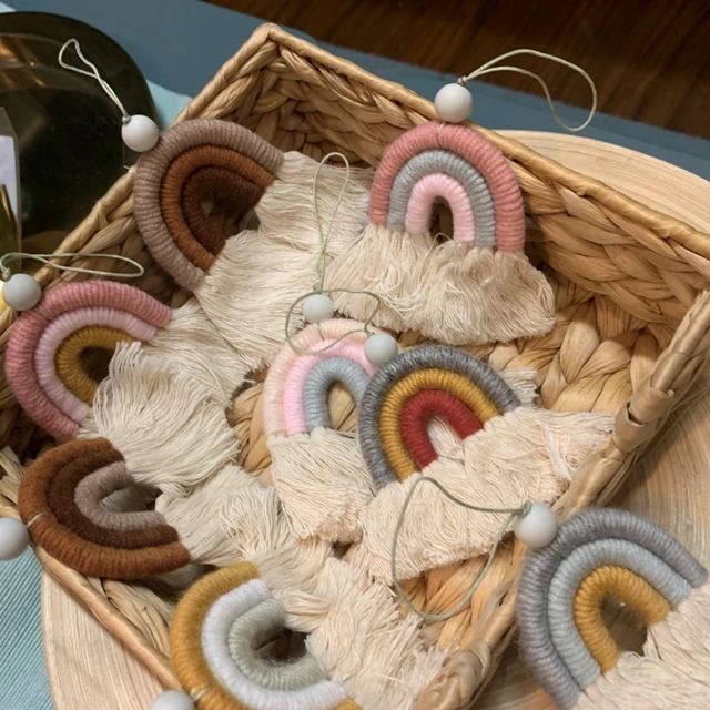 Nordic Handmade Rainbow Hanging Decoration Rainbow Wall Hanging Decor Scandinavian Kids Room Decoration Accessories Room Decor 3