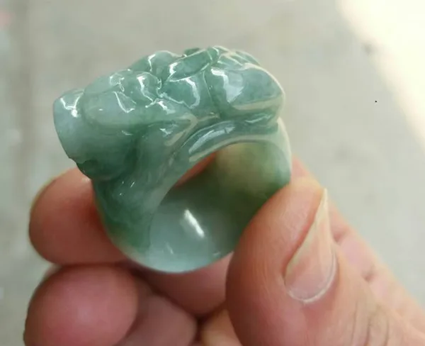 Предложение anillos de jadeíta-Верде натуральный tallados a mano жадеит BanZhi joyería de anillo de dedo de moda para hombres