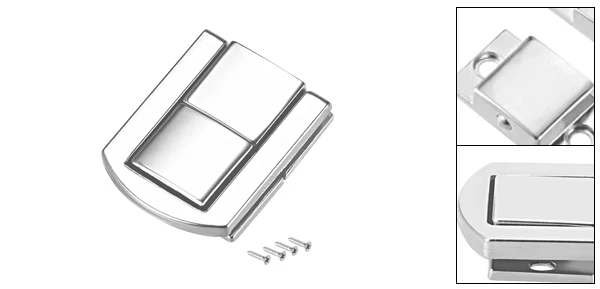 Silver 31x24mm 1pcs uxcell 1/4pcs Toggle Latch 25mm Retro Style Golden/Bronze/Silver Decorative Hasp Jewelry Box Catch with Screws - Цвет: Silver 31x24mm 1pcs