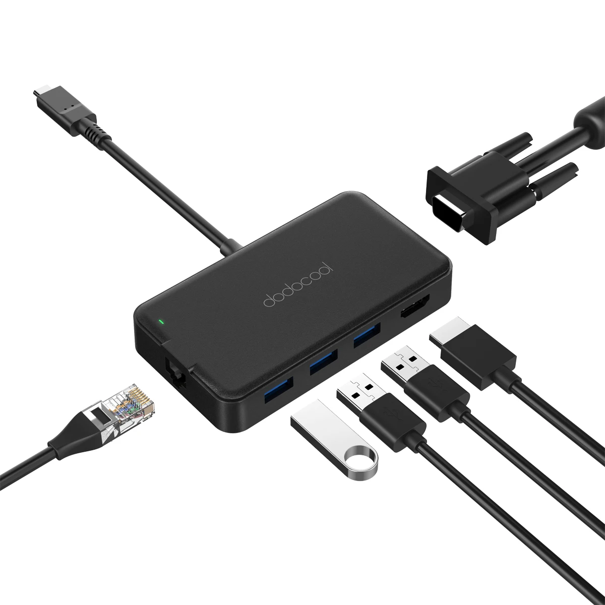 Многофункциональный Док станция 7 в 1 4K выходной порт HD/VGA гигабитный адаптер и 3