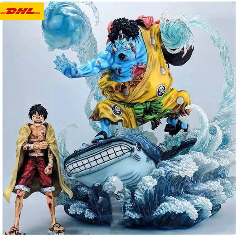 17 "Цельная статуя соломенная шляпа Пираты бюст Jinbe Luffy полная длина портрет боевой урон Ver анимационная фигурка GK игрушка 43 см V486