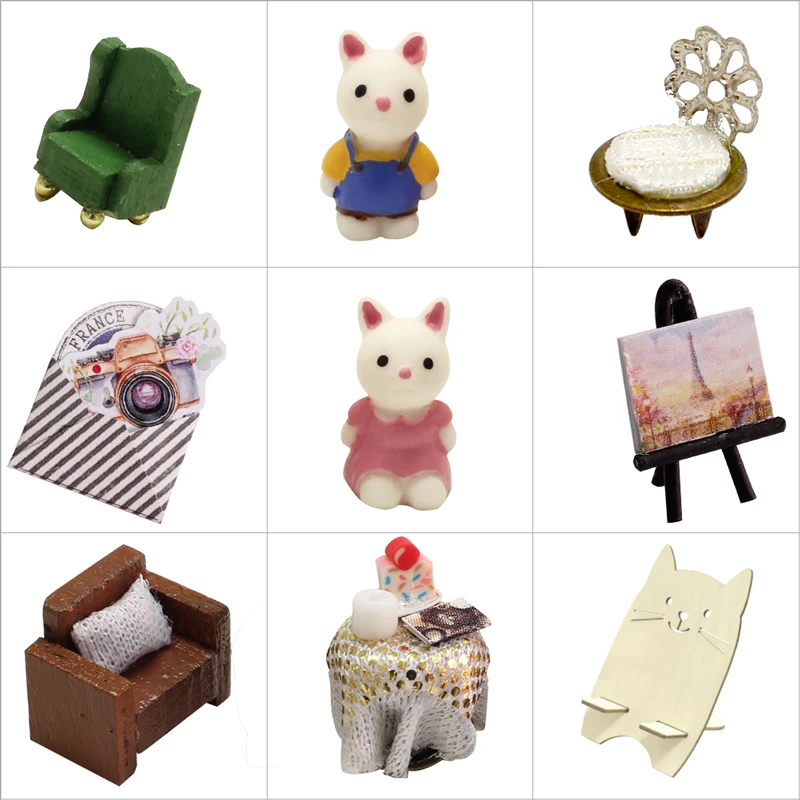 Коробка театральный кукольный домик Миниатюрная игрушка с мебели кролик DIY Миниатюрный Кукольный дом Светодиодная лампа игрушки для детей подарок на день рождения Q10