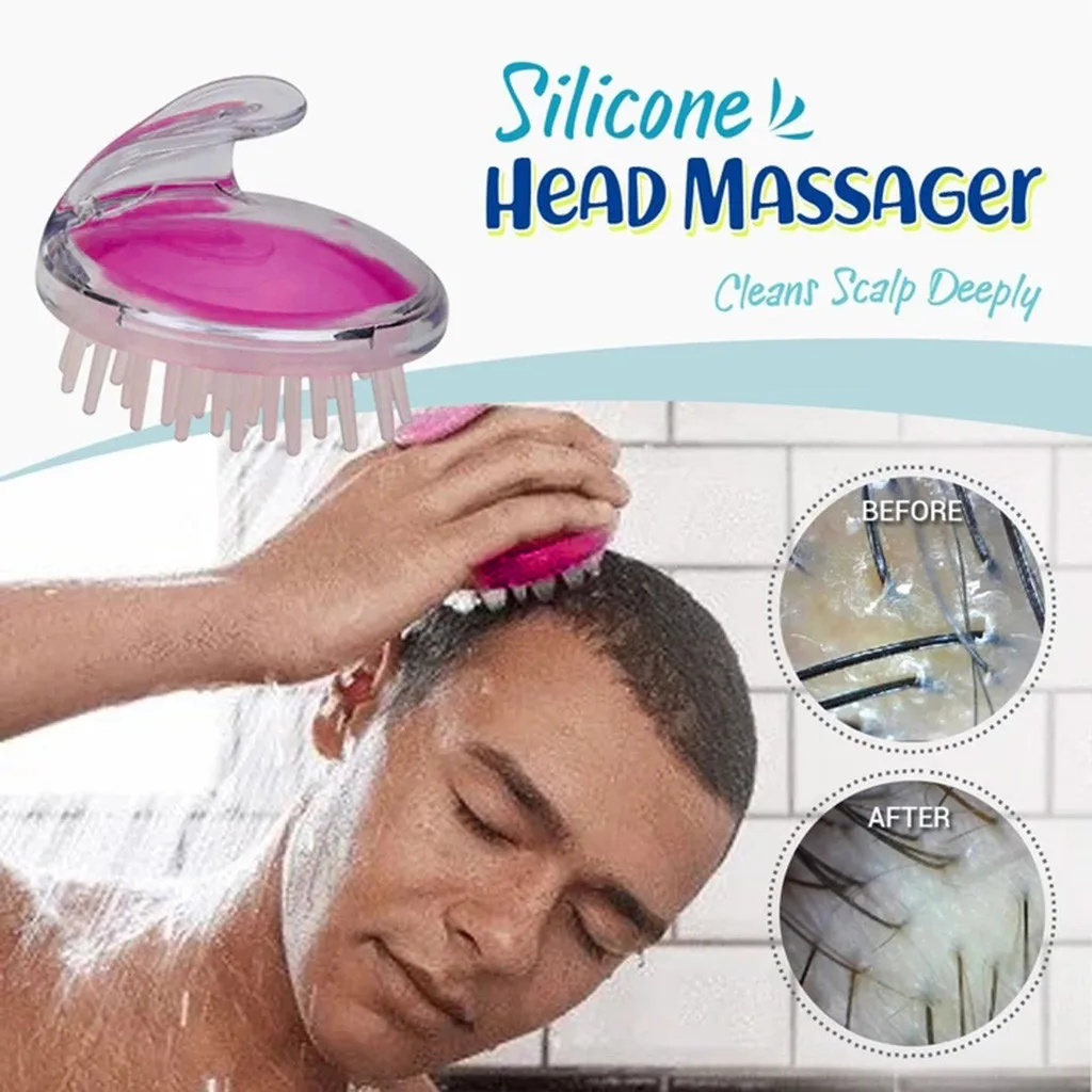 High Quality Silicone Head Shampoo& Bath Massage Brush Cleaning Massage Brush 2PC Support Wholesale Dropshipping Hot