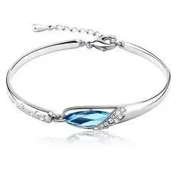 

QiLeSen Lady Bracelet 925 Sterling Silver Crystal Multicolor Zircon Transparent Classic Bracelet Allergy Bride Christma