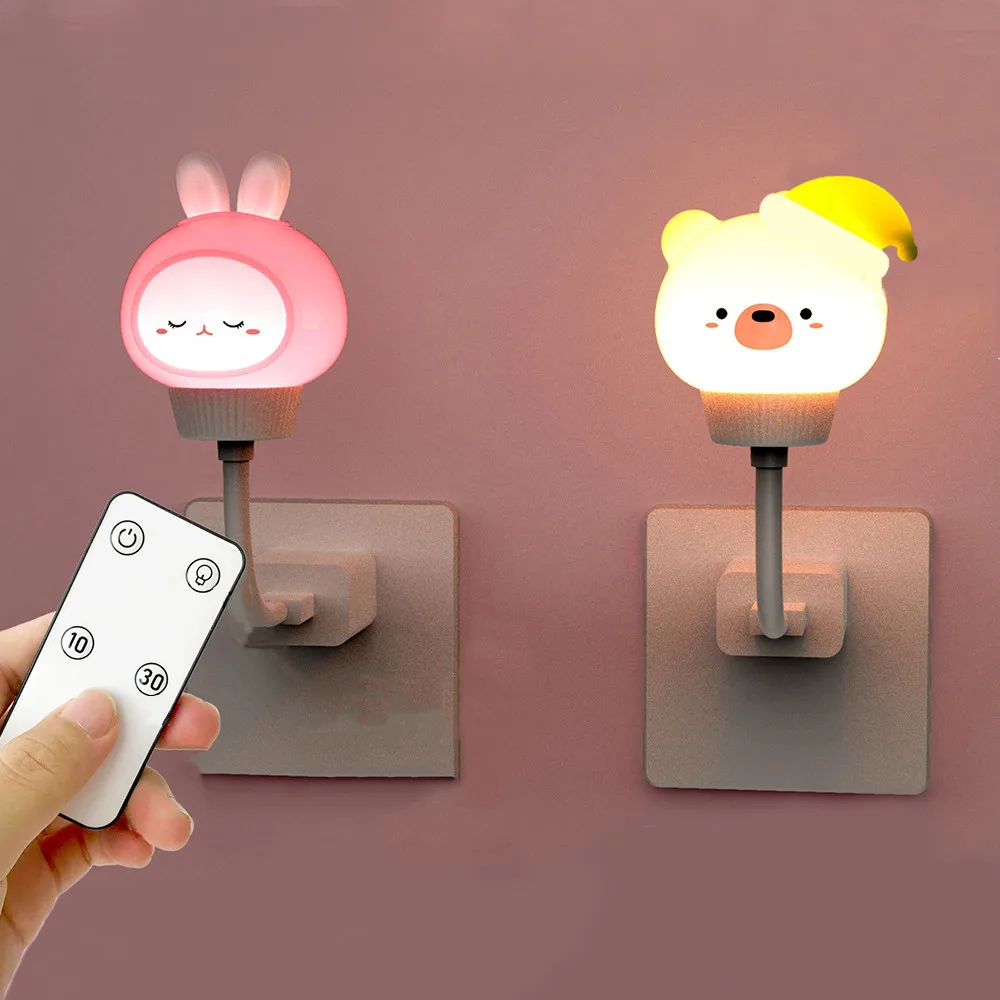 Night Light Children Bear Rabbit For Baby Lamp USB Led Children's Christmas Gift Room Decor | Освещение