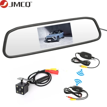 

JMCQ HD car display 4.3 inch car monitor for rear view camera reverse image Parking Assistance 2 Video Input Parking Mirror