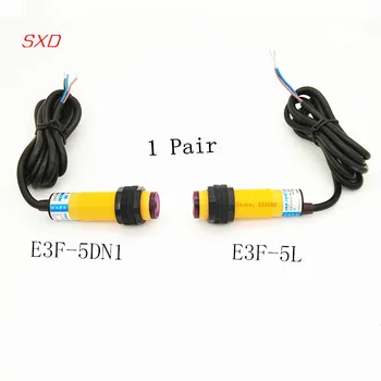 

1 pair Infrared sensor switch photoelectric switch sensor type E3F-5DN1 E3F-5L three-wire NPN normally open M18