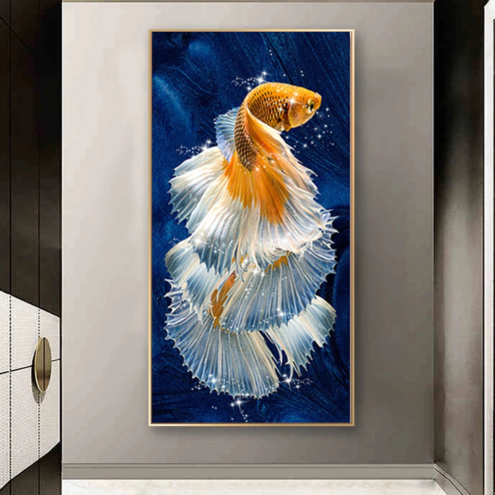 Modern Lotus Pond Koi Fish Feng Shui Carp Poster Canvas Painting And Print Wall Art Picture For Living Room Home Decor Cuadros
