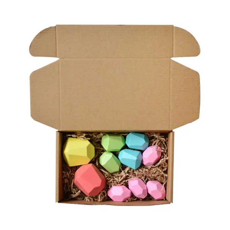 

10 Pcs Children Wooden Colored Stone Stacking Game Building Block Education Toy