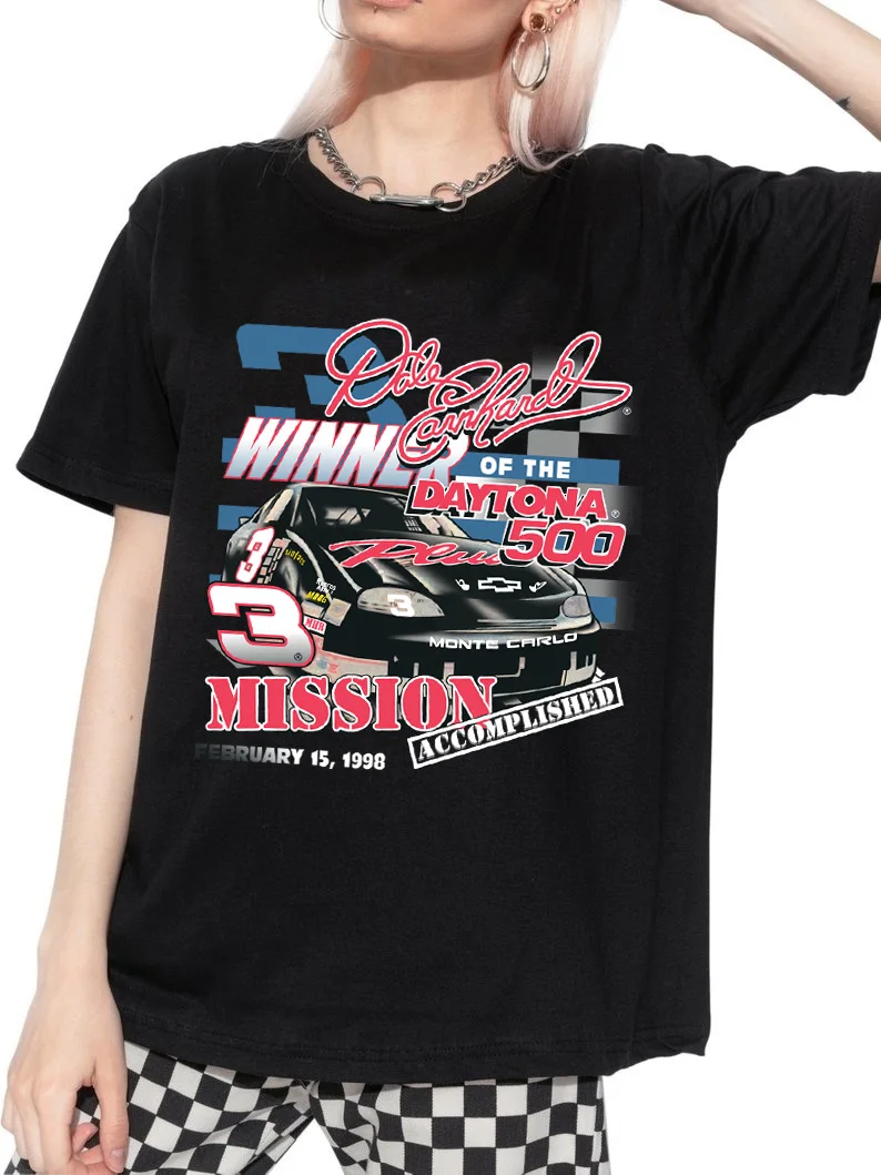 

Winner Mission Car Graphic Tee 2021 New Summer Fashion Retro Style Tumblr Ulzzang Oversized Women T-Shirt